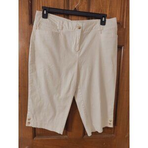 Style & Co White Capri Straight Leg Chino Pants 14 (36x15)